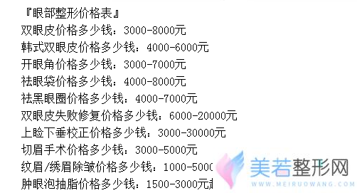 长沙泛美整形美容医院价格表【项目价格一览】
